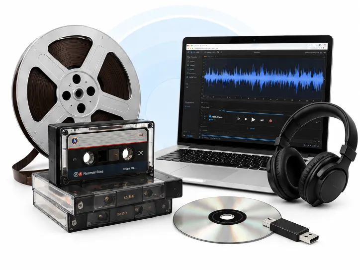Cassette tapes and reel-to-reel audio converted to digital files
