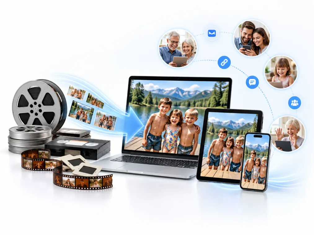 Family memories available to watch together across laptop, tablet and phone