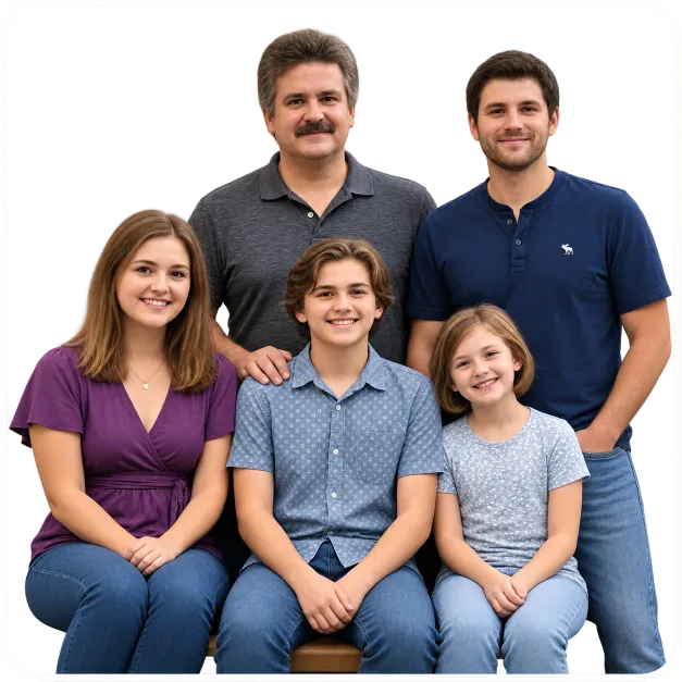 Family enjoying preserved film memories