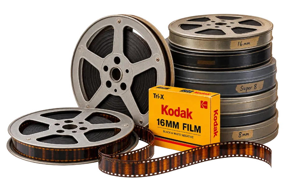 8mm, Super 8 and 16mm film reels
