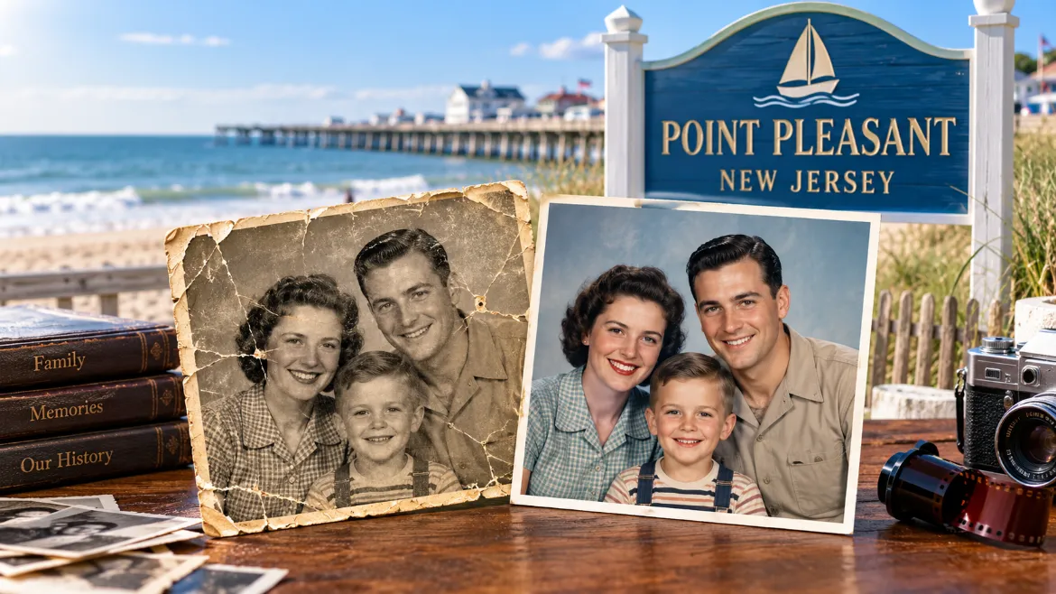 Point Pleasant family photo restoration and colorization
