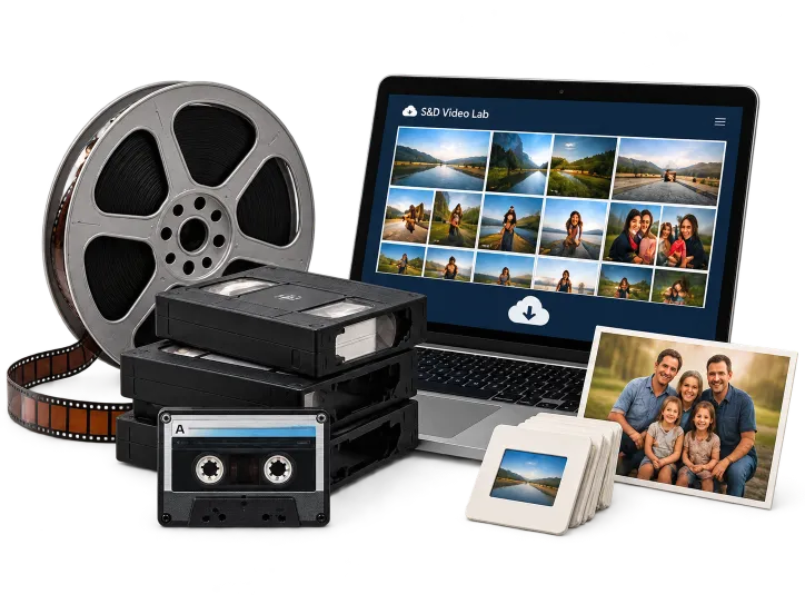 Videotapes, film, slides and family photos converted to digital