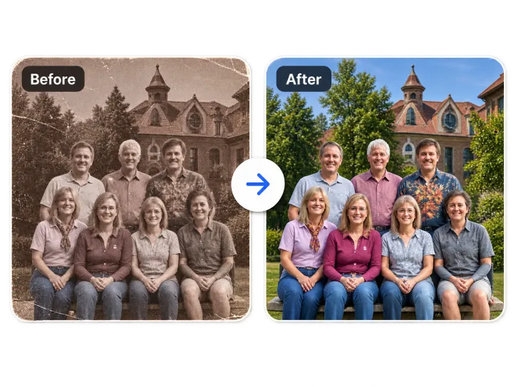 Before and after examples of slide color and clarity improvement