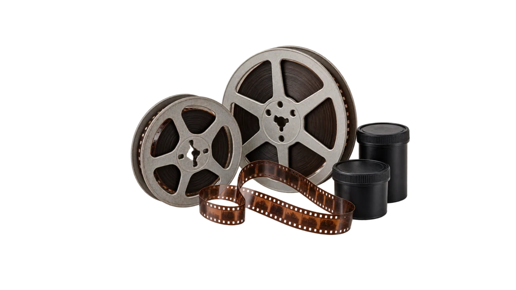 Super 8 and 16mm film reels