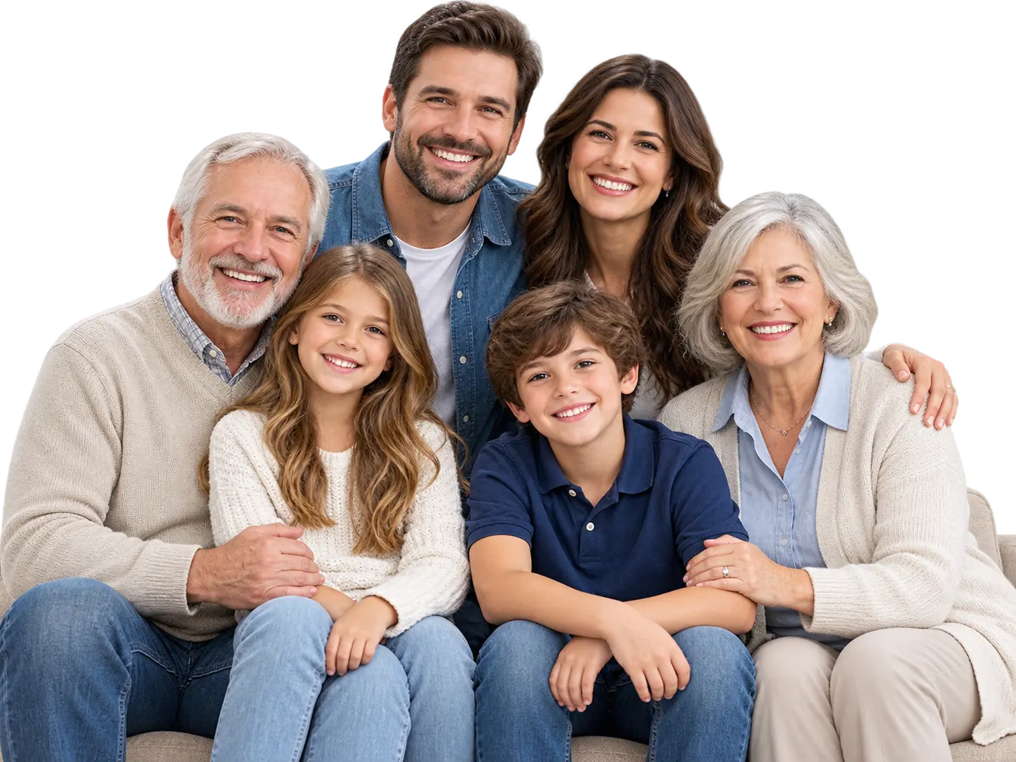 Family enjoying preserved memories