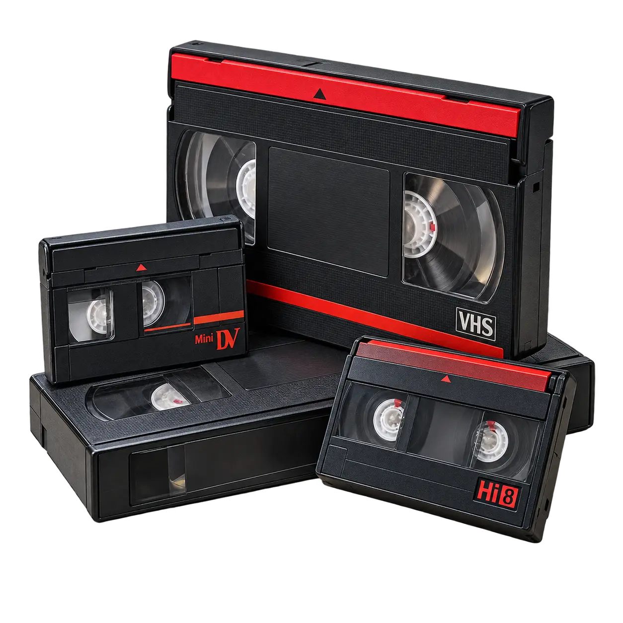 VHS, Hi8 and MiniDV tape formats